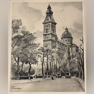 Herman Verbaere Fine Art Print Vintage Original Antique BELGIAN / BELGIUM SKETCH